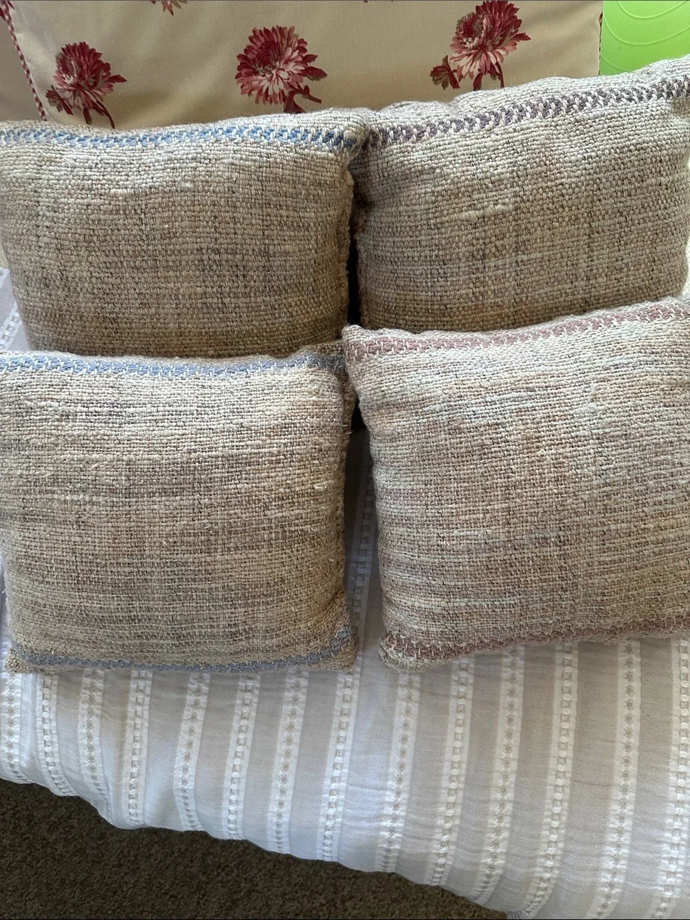Handwoven Animal Motif Throw Pillows - Neutral Rustic Set ***BRAND NEW*** WOT